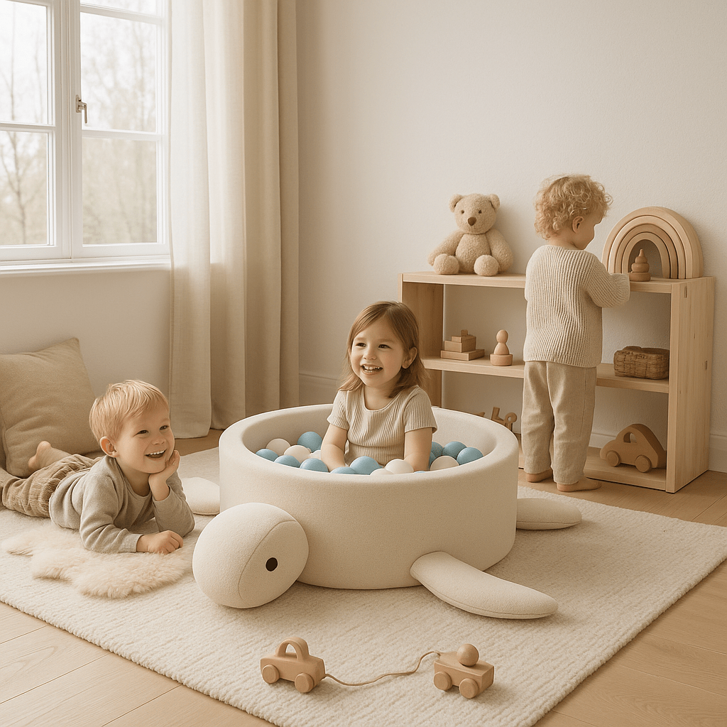 Meowbaby Basen z Kulkami dla Dziecka - Żółw | Piłki do wyboru | Boucle