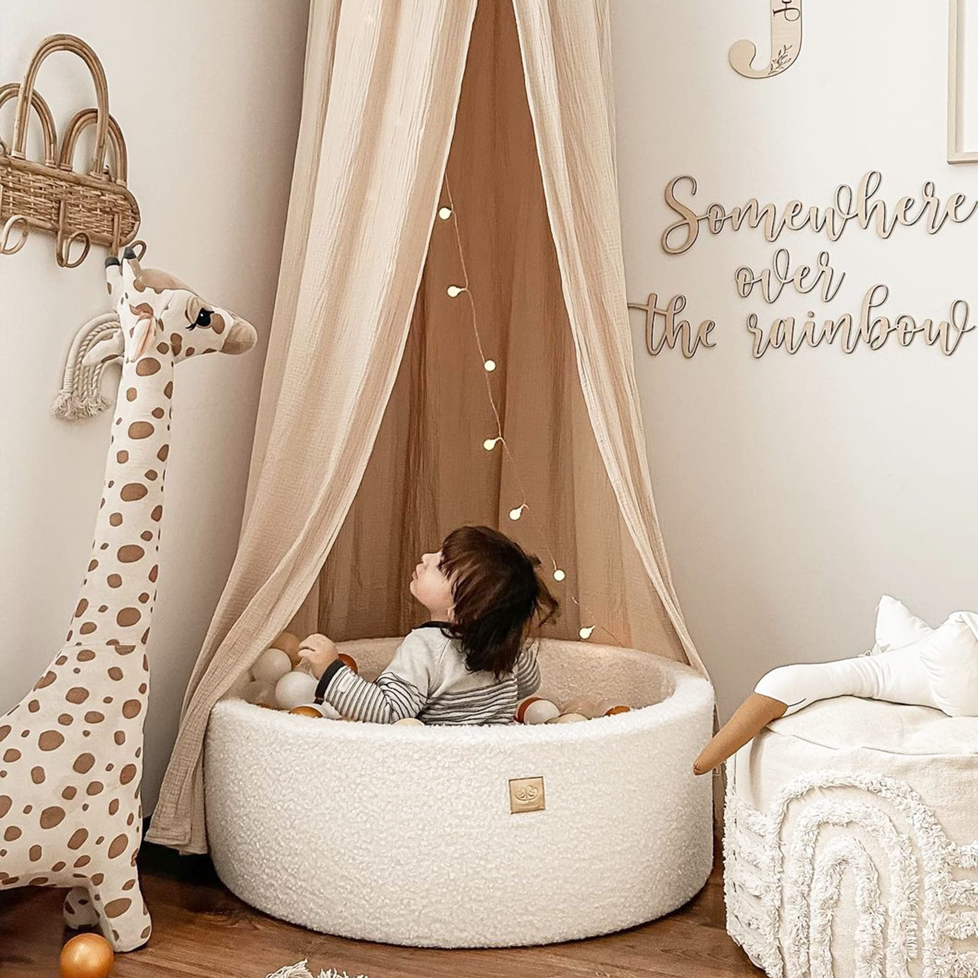 Meowbaby Boucle Szary Melanż - Basen z Kulkami dla Dzieci | Piłki do Wyboru