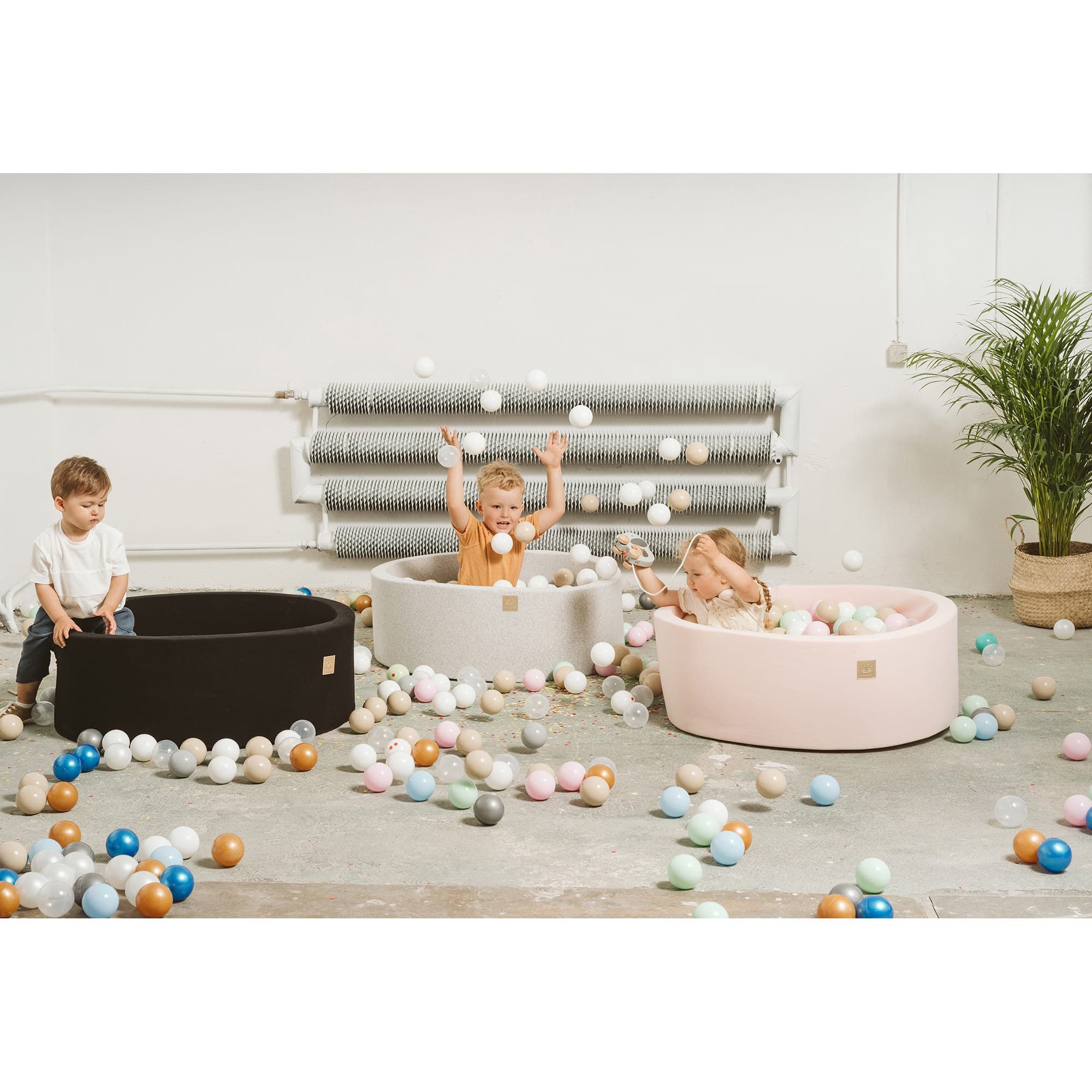 Meowbaby Cotton Czarny - Basen z Kulkami dla Dzieci | Piłki do Wyboru