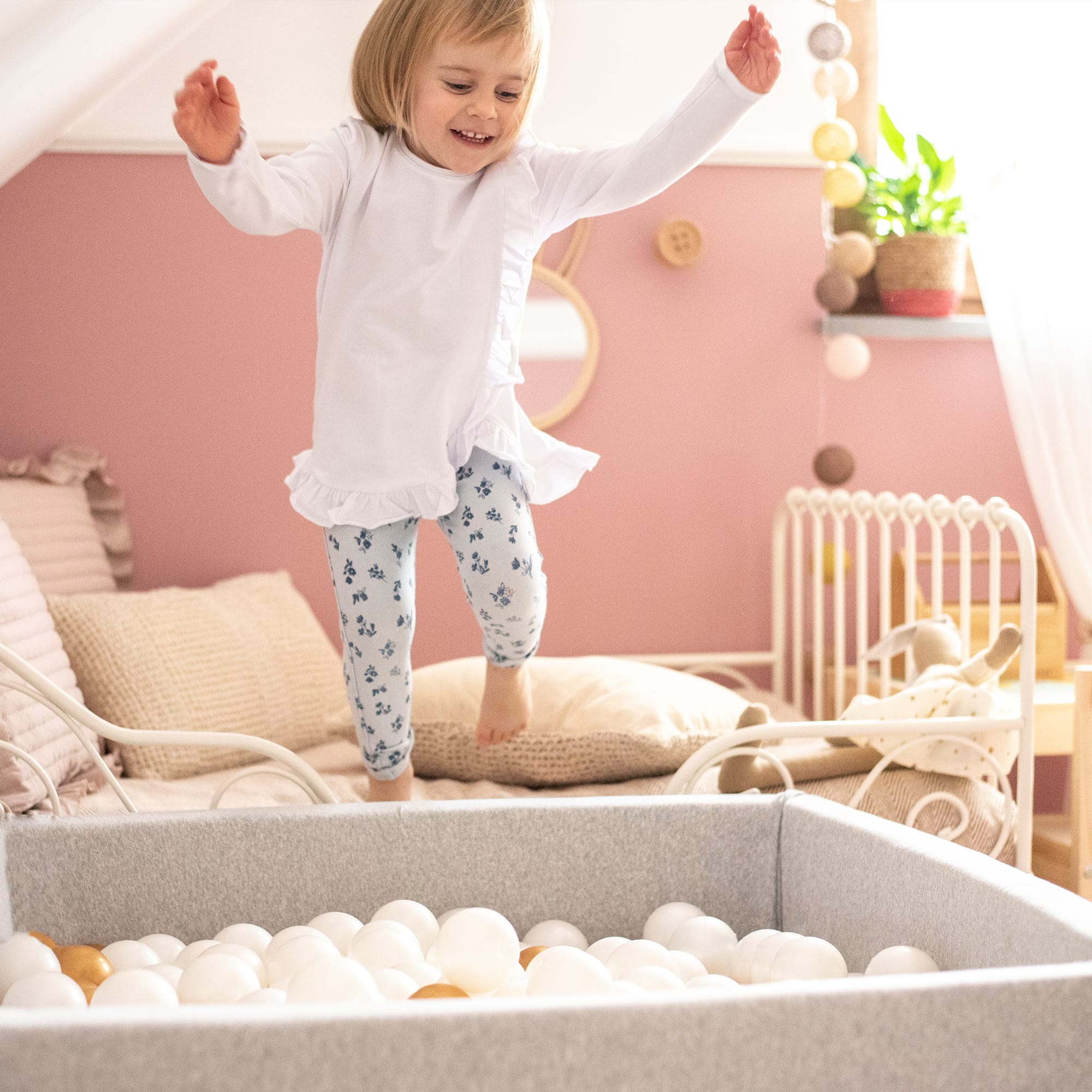Meowbaby Cotton Suchy Basen Jasnoróżowy Kwadratowy