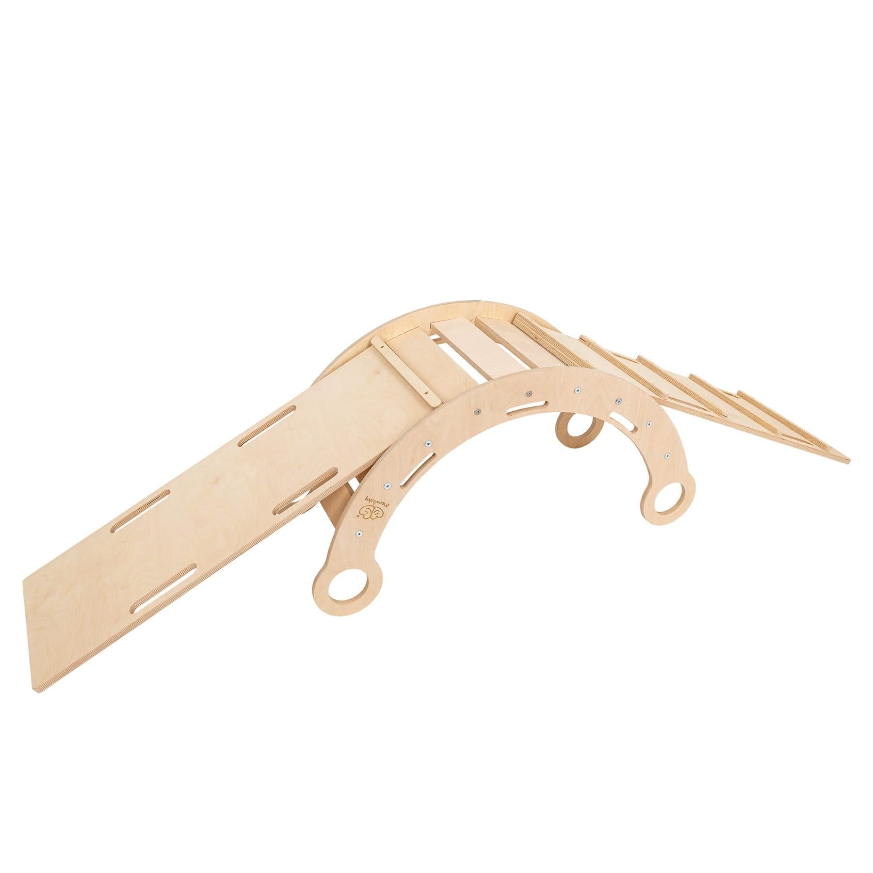 Meowbaby Dream Rocker Naturalny - Drewniany Bujak Montessori dla Dzieci