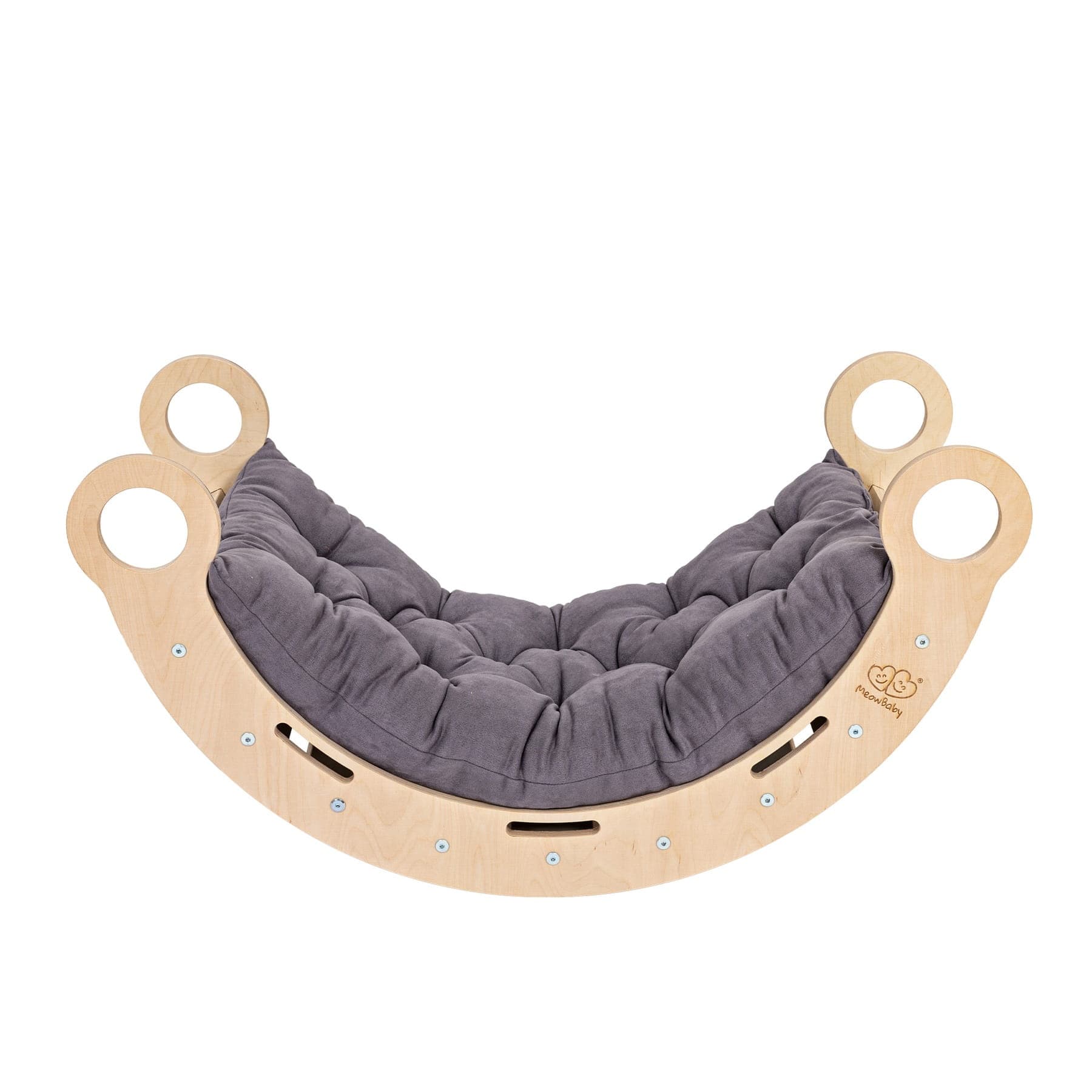 Meowbaby Dream Rocker Naturalny - Drewniany Bujak Montessori dla Dzieci