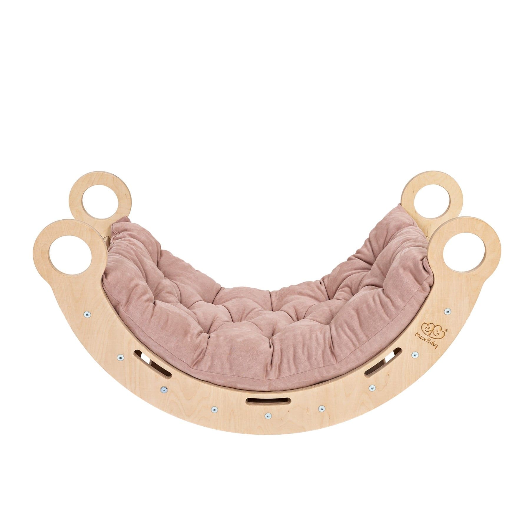 Meowbaby Dream Rocker Naturalny - Drewniany Bujak Montessori dla Dzieci