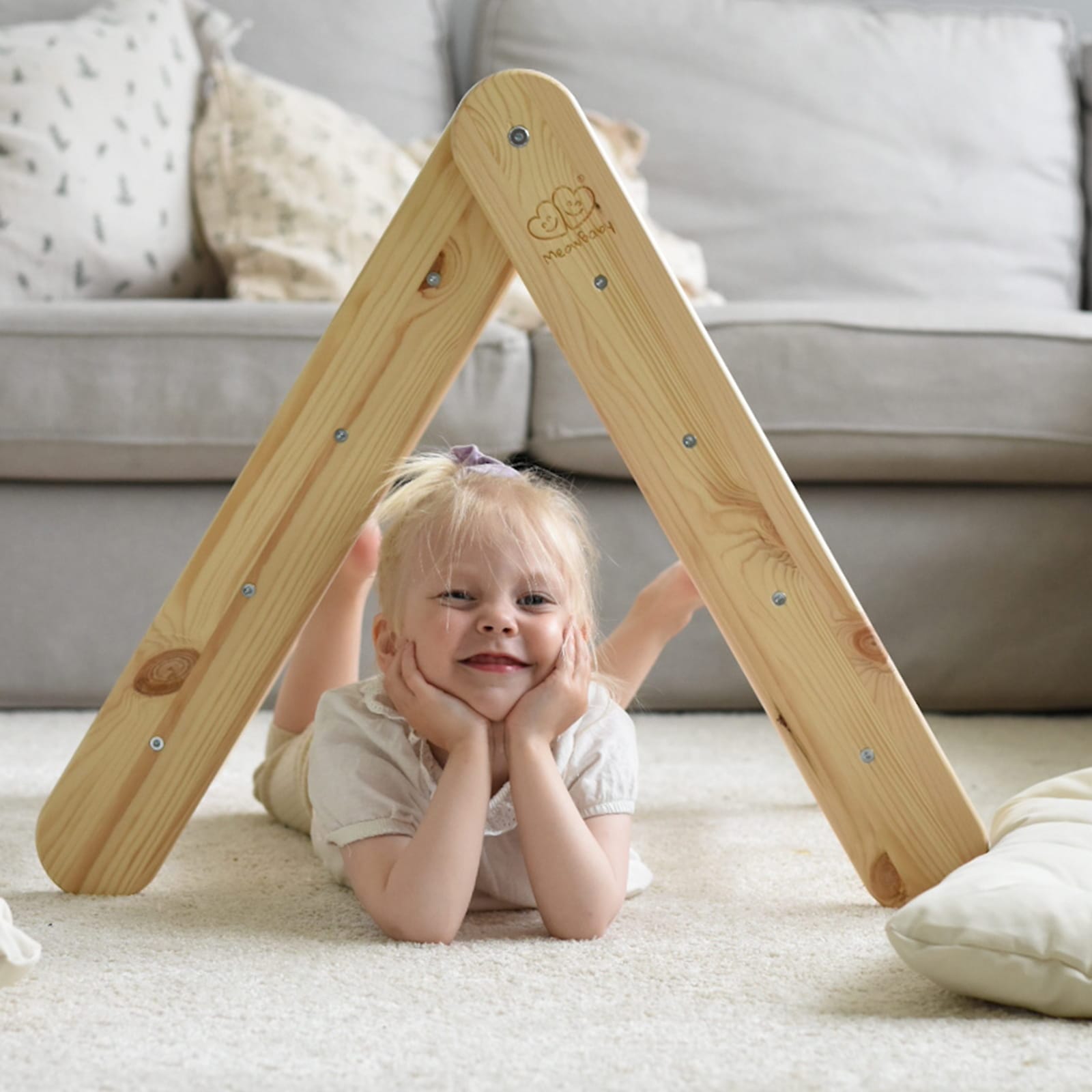 Meowbaby Drewniana Drabinka dla Dzieci Montessori