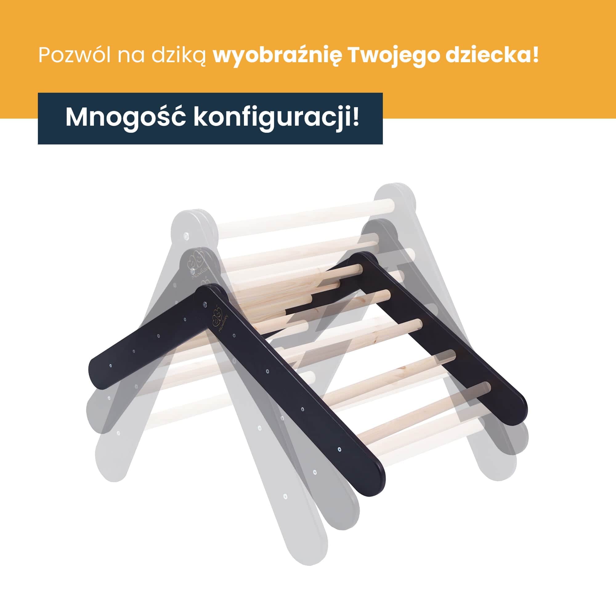 Meowbaby Drewniana Drabinka dla Dzieci Montessori