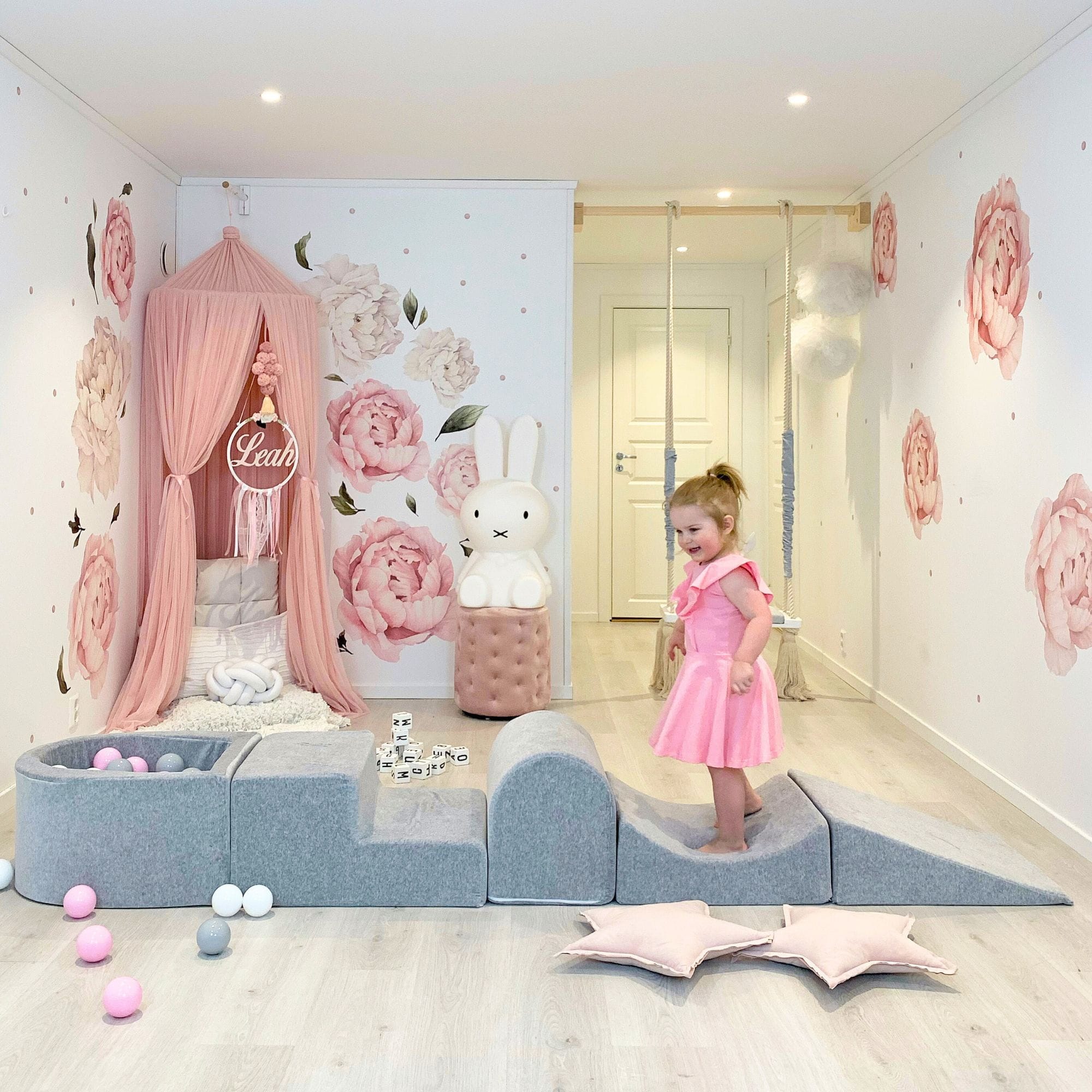 Meowbaby Velvet Beżowy - Piankowy Plac Zabaw dla Dzieci | Z Małym Basenem z Kulkami