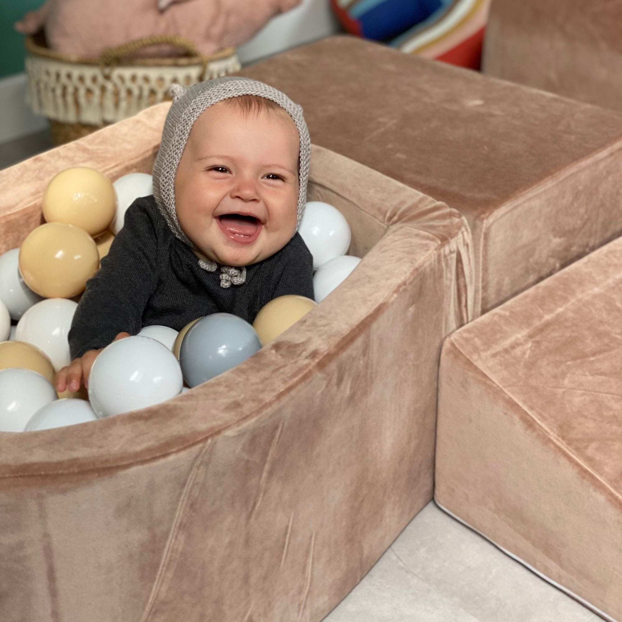 Meowbaby Velvet Czerwień Marsala - Piankowy Plac Zabaw dla Dzieci | Piłki do Wyboru