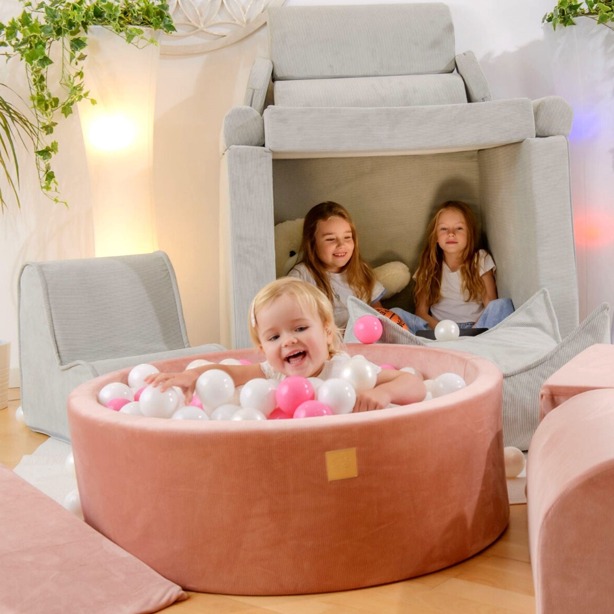 Meowbaby Velvet Sztruks Morski - Basen z Kulkami dla Dzieci