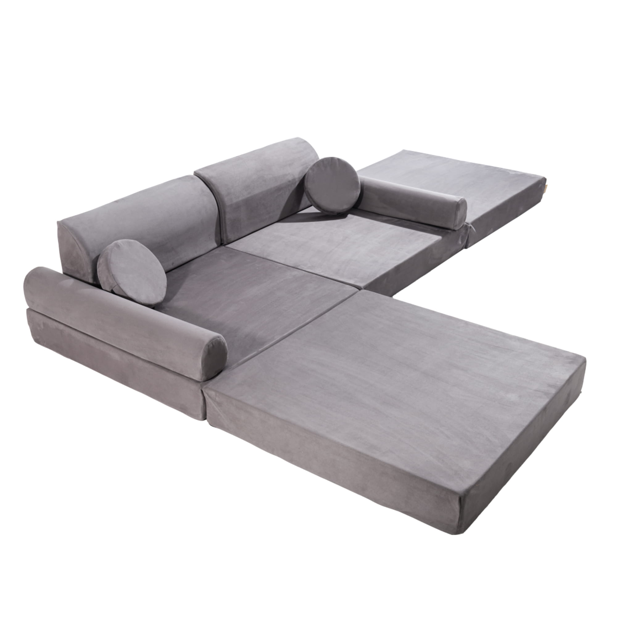 Meowbaby - Velvet Modułowa Piankowa Sofa dla Dzieci | 6 Elementów