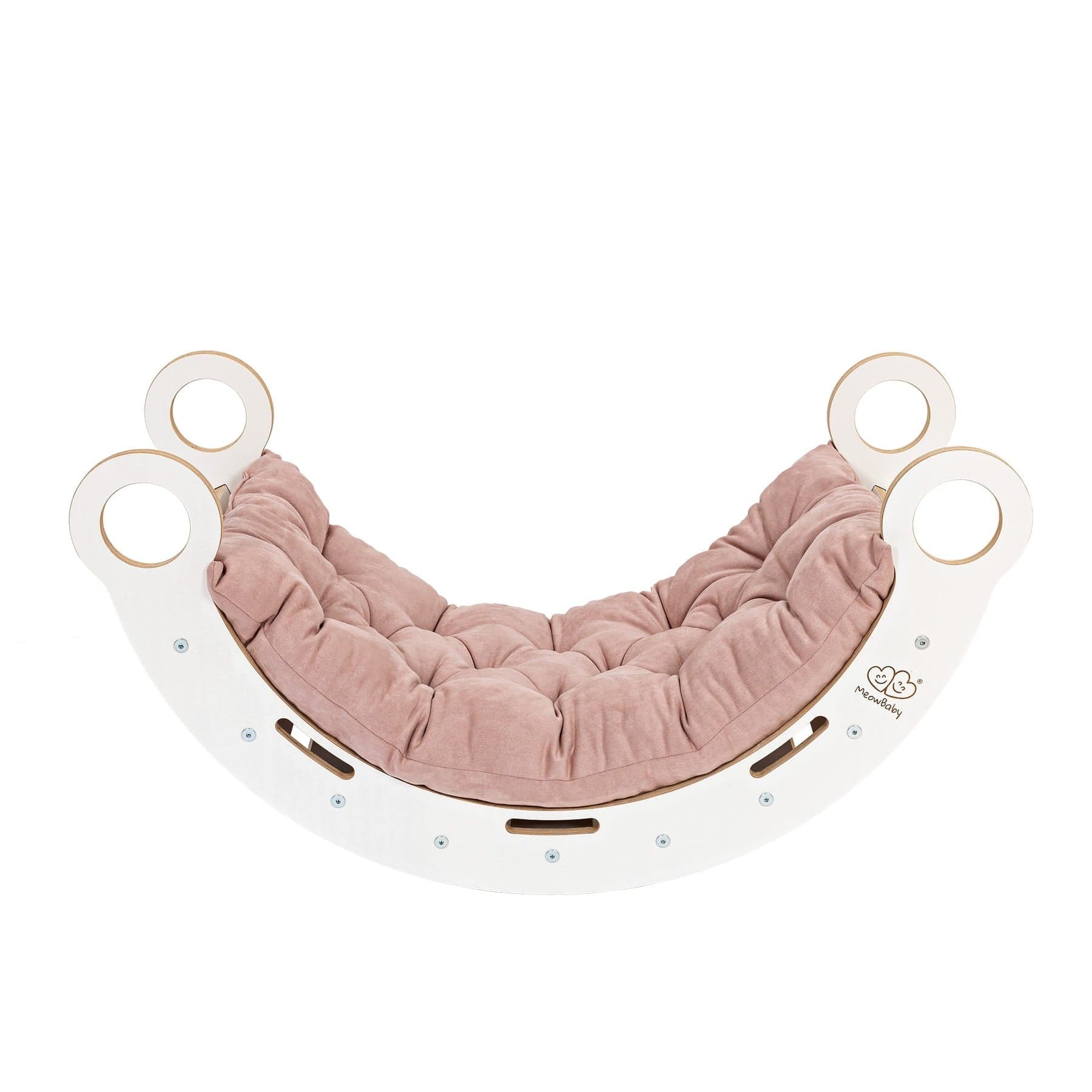 Meowbaby Dream Rocker Biały - Drewniany Bujak Montessori dla Dzieci