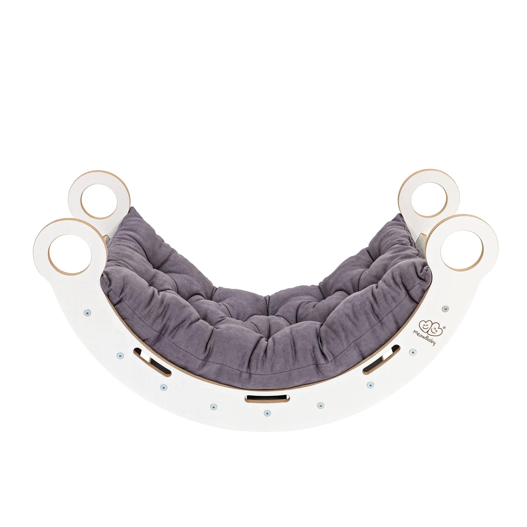 Meowbaby Dream Rocker Biały - Drewniany Bujak Montessori dla Dzieci