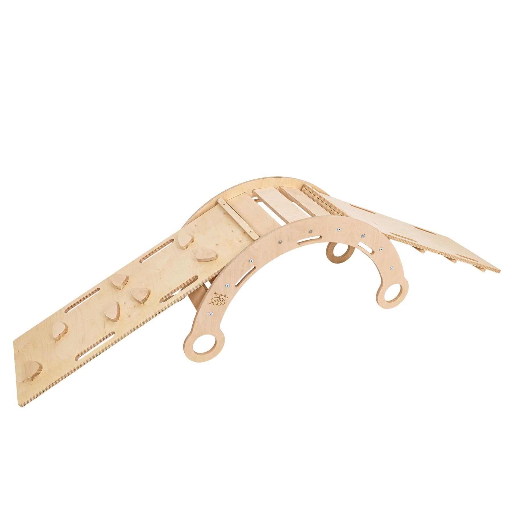 Meowbaby Dream Rocker Naturalny - Drewniany Bujak Montessori dla Dzieci