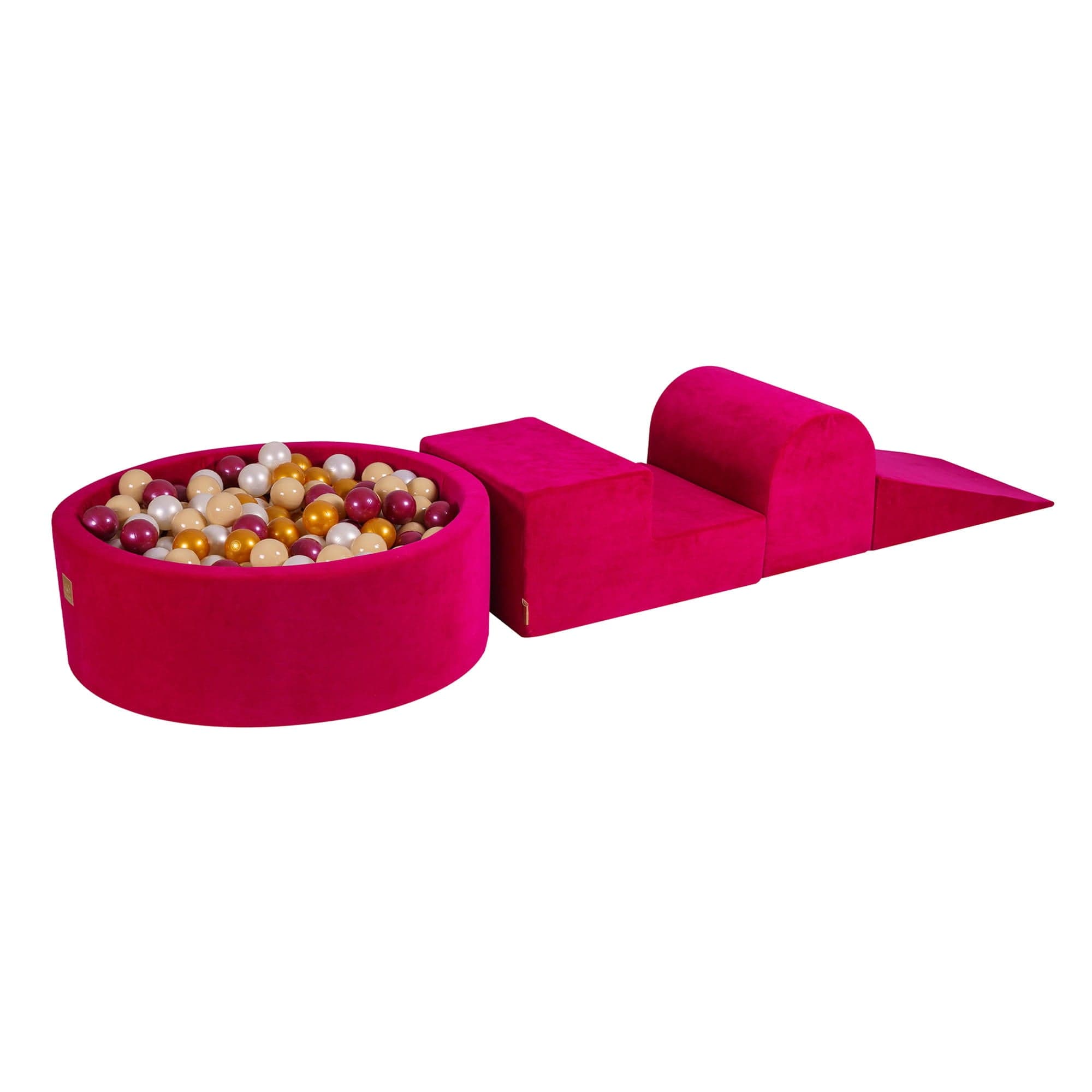 Meowbaby Velvet Magenta - Piankowy Plac Zabaw dla Dzieci | Z Basenem z Kulkami