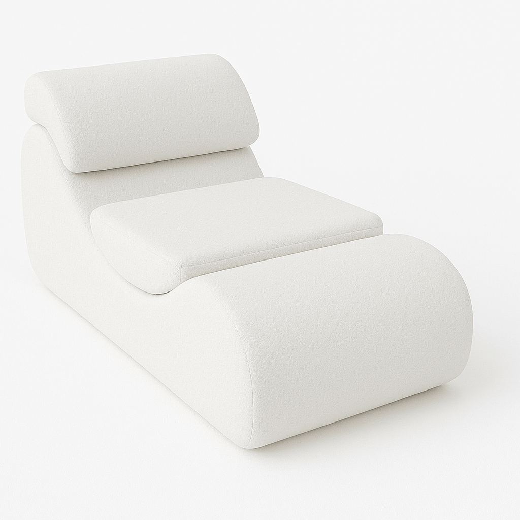Meowbaby Wygodny Fotel dla Dziecka - Wave Lounger | Boucle